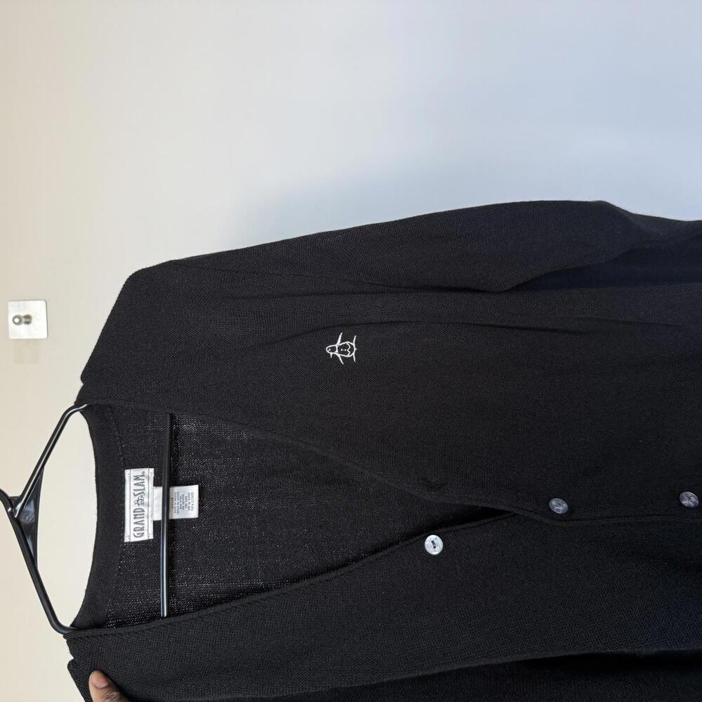 Vintage‎ "Grand Slam"  Black Cardigan with Embroidered Logo